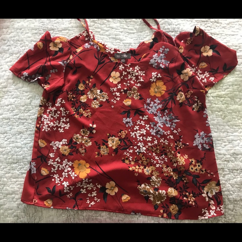 Cold shoulder floral blouse